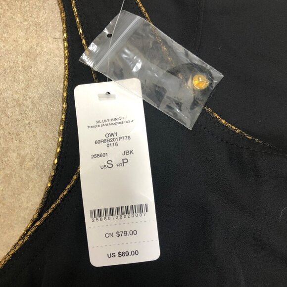 Bebe Tunic Top Split Sides Open Back Sheer Lined Romantic Whimsigoth Black Sexy - Picture 12 of 12